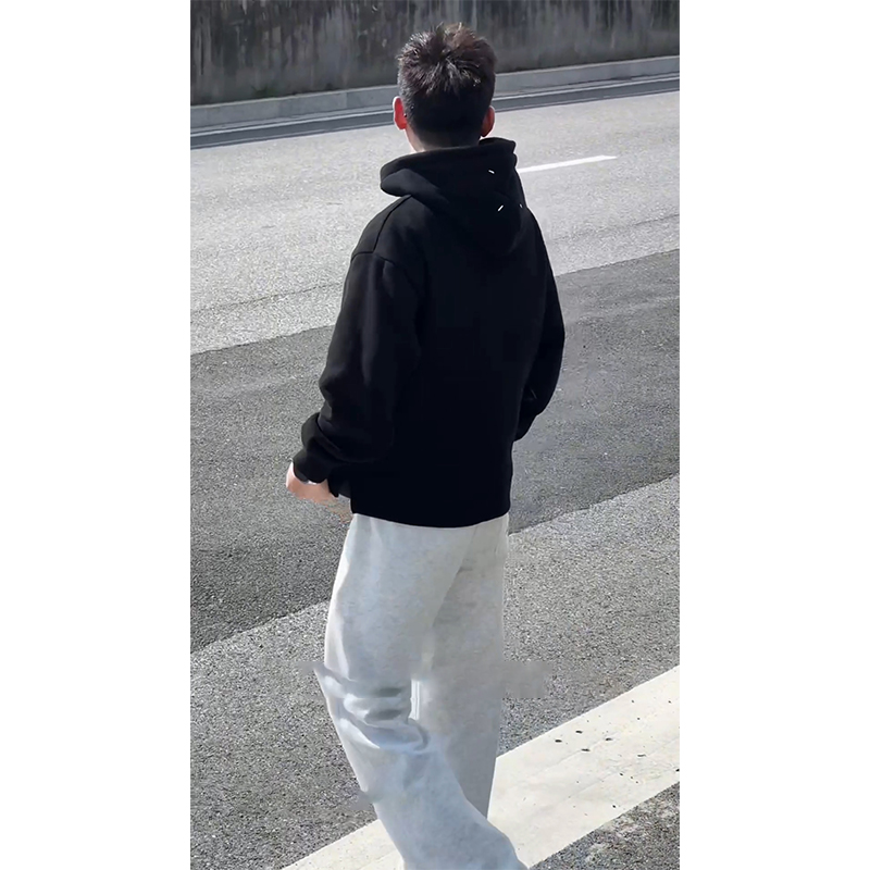 连帽卫衣男秋冬款重磅美式帽衫加绒加厚宽松休闲外套基础纯色上衣