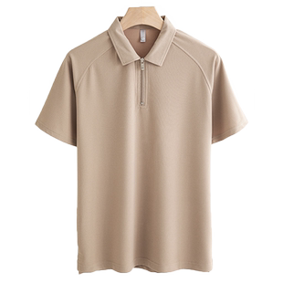 冰丝短袖Polo衫男士夏季薄款宽松男上衣夏款翻领纯色短袖T恤男款