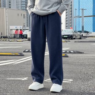 美式高街时尚秋冬男士裤子宽松版型立体裁剪直筒舒适利落休闲裤男
