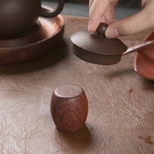 黑檀木盖置紫砂壶盖托盖碗实木茶杯盖垫放壶盖托功夫茶具配件