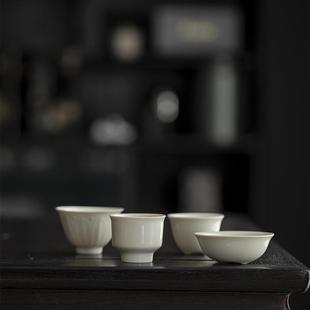文创陶瓷茶杯象牙白品茗杯中式 新款 主人杯客杯喝茶小杯子功夫茶具