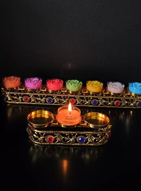 合金灯芯架莲花镂空家用酥油灯架