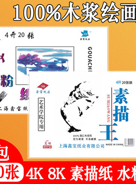 4K8K素描纸水粉纸4开8开初学者美术生学生儿童画加厚速写绘画彩铅