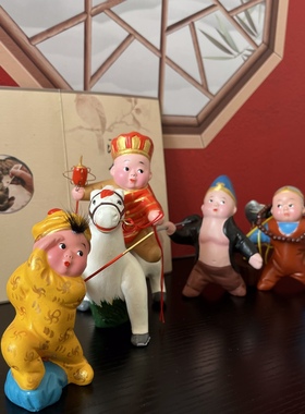 西游记孙悟空 泥人张桌面场景摆件 中国非遗特色手工艺品摆件