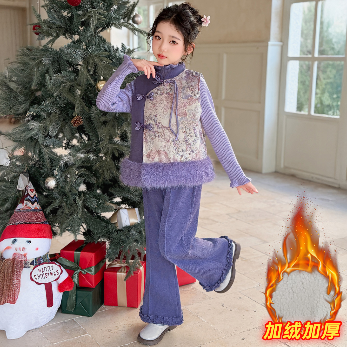 女童唐装加厚2026新款冬季拜年服套装中国风新中式马甲三件套年服,童装/婴儿装/亲子装,唐装,淘宝优惠券,粉丝福利购,淘宝优惠卷