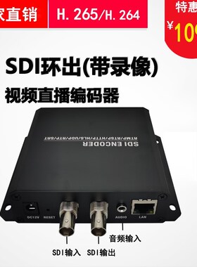 全新SDI环出直播编码器h.265采集卡iptv直播srt视频推HD3G带录像