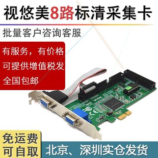 全新视悠美TW-201采集卡8路标清CVBS视频采集录像8路模拟BNC/AV采