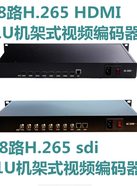 8路H.265 hdmi/SDI编码器iptv组播1U机架式视频编码器电脑监控NVR