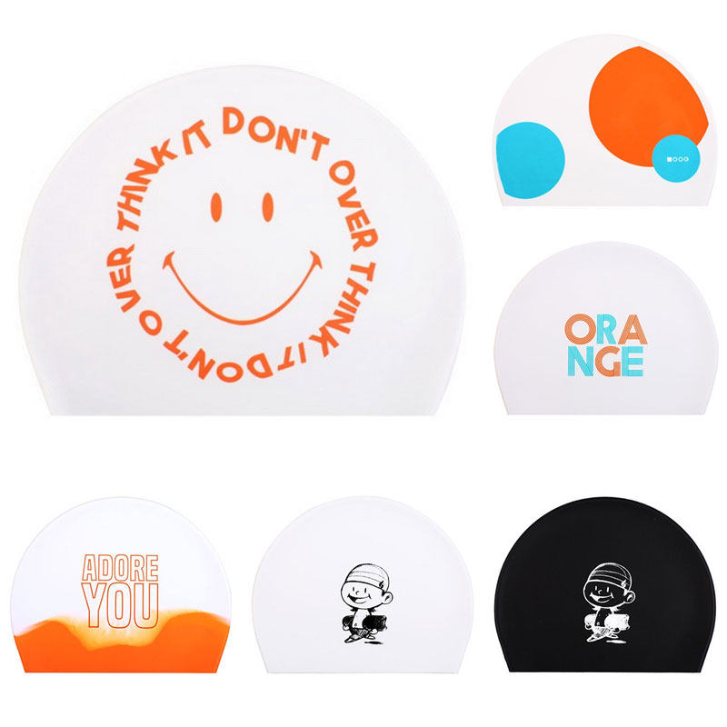 HOOG蝴格韩国正品时尚卡通防水硅胶泳帽男女通用专业竞技游泳帽