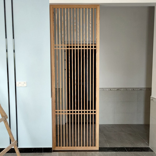 简约木质屏风客厅镂空隔断入门玄关装饰格栅卧室遮挡进口实木花格