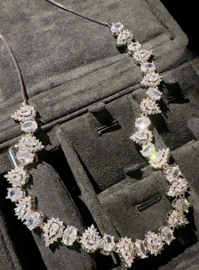 璀璨荆棘水滴宝石项链星河璀璨时尚镀18K金麦穗翅膀锆石戒指百搭