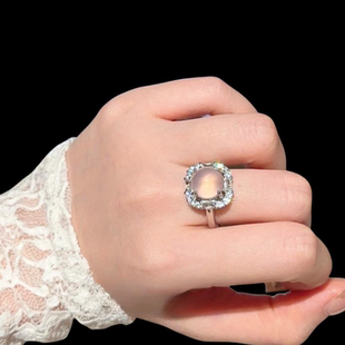 巴西帝王紫玉髓 戒指 水灵水灵 镀18K金 冰透荔枝冻蛋形锆石戒指