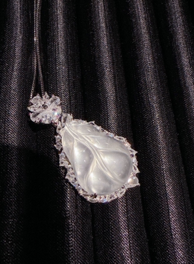 珠宝巴西绿玉髓玛瑙金枝玉叶宝石项链新中式马料白玉髓树叶毛衣链