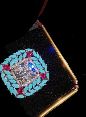 珠宝 卢比莱碧玺粉水滴大宝石戒指 晚宴高定垫色莲花蛋形闪钻戒指