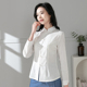 新款 上衣唐装 民族风白色纯棉提花衬衫 显瘦盘扣长袖 女修身 2025春装