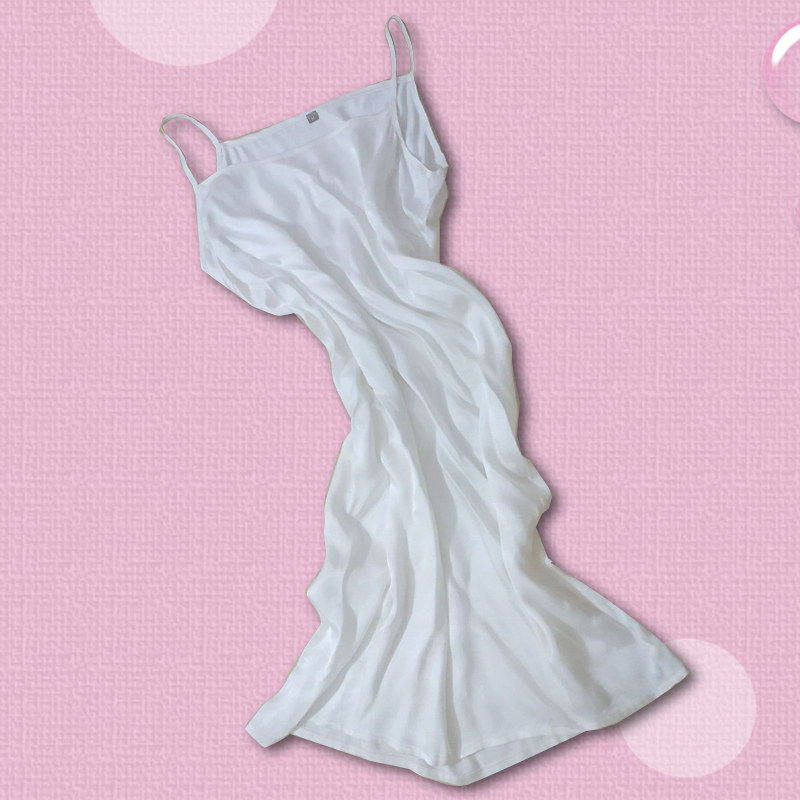 2019夏女装白色内搭无袖背心裙内衬裙打底吊带裙中长款宽松连衣裙