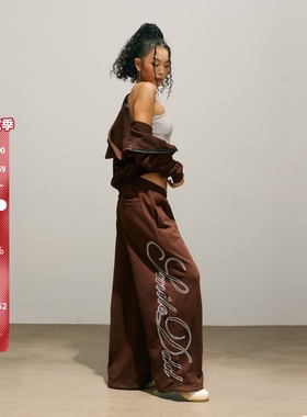 SMILE DDD拳击套装深培棕360g美式简约开衫休闲运动裤脚调节卫裤