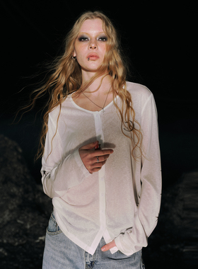 SMILEDDD【月石】水系开衫罩衫微透宽松外穿街头辣妹编舞水系长袖