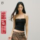 SMILE DDD褶皱细肩吊带女自带胸垫透气性感露背美式 街头简约背心