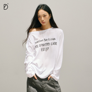 复古街头百搭松弛显瘦T恤 做旧喷绘工艺美式 SMILE DDD字母圆领罩衫