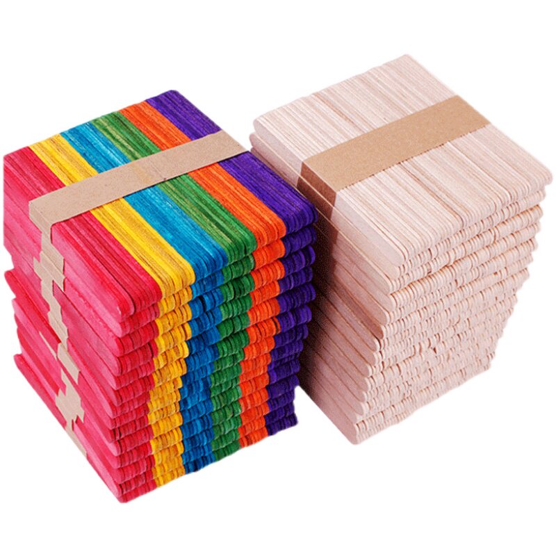 彩色冰棍棒原木diy手工制作幼儿园冰棒棍冰糕棍木棒木条片 雪糕棒