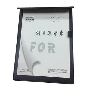 包邮毅力达文件夹合同夹协议夹A4签约夹皮质夹板板夹A5A6黑色夹子