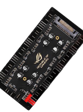 冷硕 RGB调光+PWM温控调速二合一风扇集线器12V4针_5V3针+小4pin