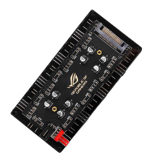 冷硕 RGB调光+PWM温控调速二合一风扇集线器12V4针_5V3针+小4pin