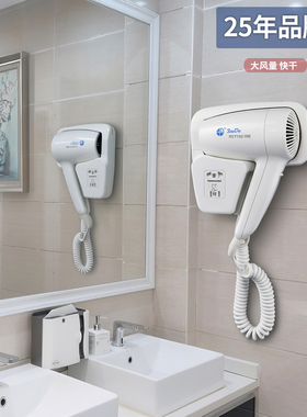 信达电吹风机壁挂酒店浴室卫生间干发机带架子RCY120-18B1免打孔