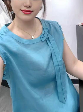今年流行特惠25713新大爱美依缘2026夏季新款花边袖领口蝴蝶结