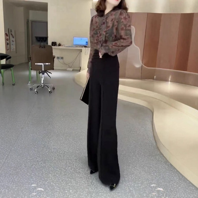 今年流行特惠25883新大爱美依缘2026秋季新款港风碎花衬衫高腰阔