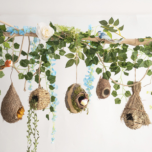 幼儿园吊饰环创环境布置材料挂件田园风装饰森系挂饰麻绳创意鸟巢