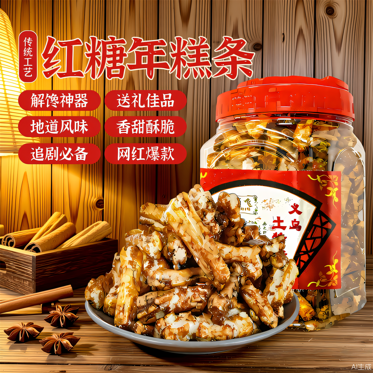 正宗红糖年糕罐装脏脏糕网红休闲零食营养酥脆滋补养生浙江土特产