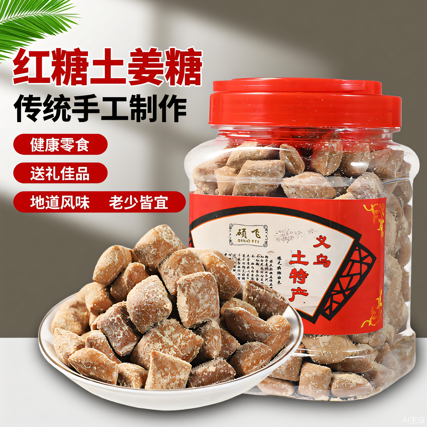 义乌红糖姜糖暖胃软糖果正宗甘蔗糖纯手工罐装土特产暖宫孕妇零食