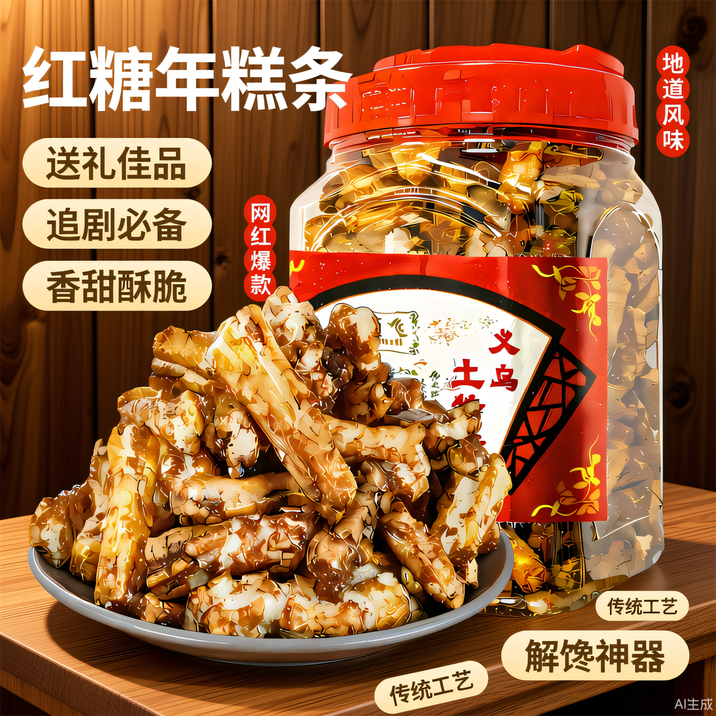 正宗红糖年糕罐装脏脏糕网红休闲零食营养酥脆滋补养生浙江土特产