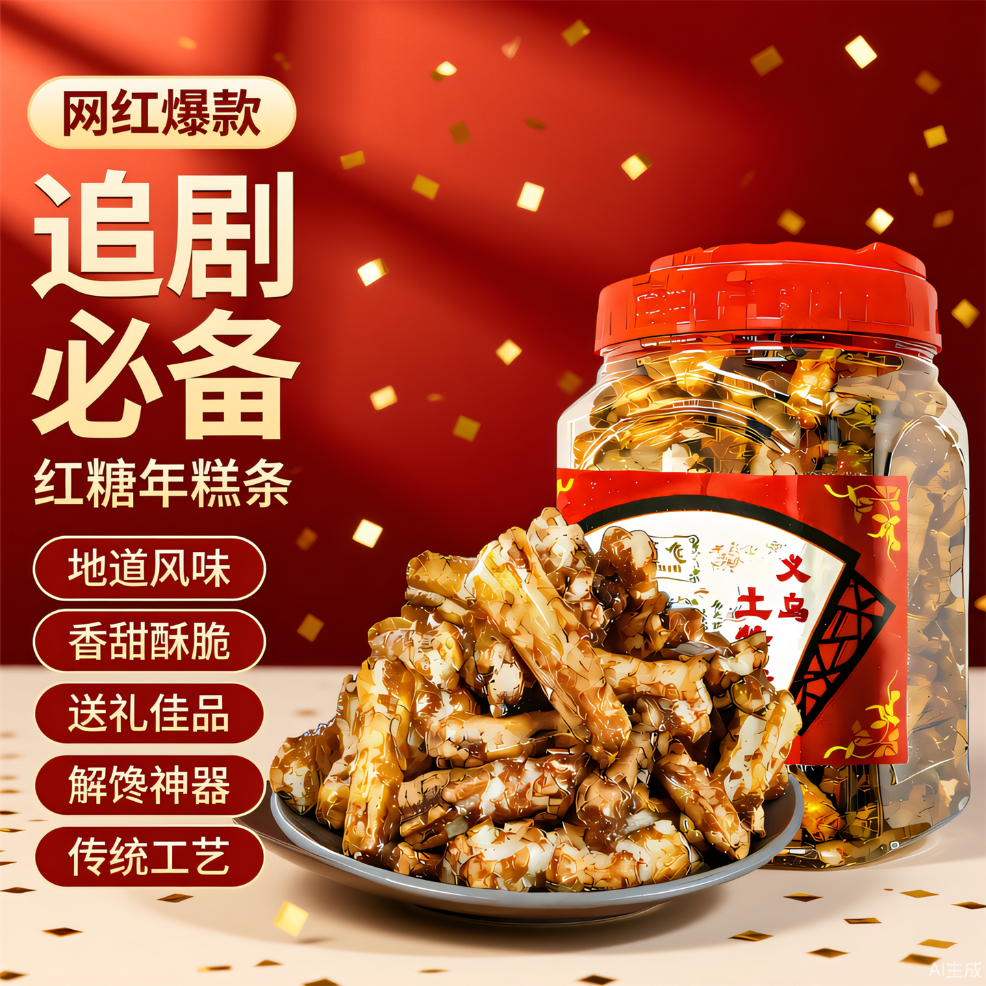 正宗红糖年糕罐装脏脏糕网红休闲零食营养酥脆滋补养生浙江土特产