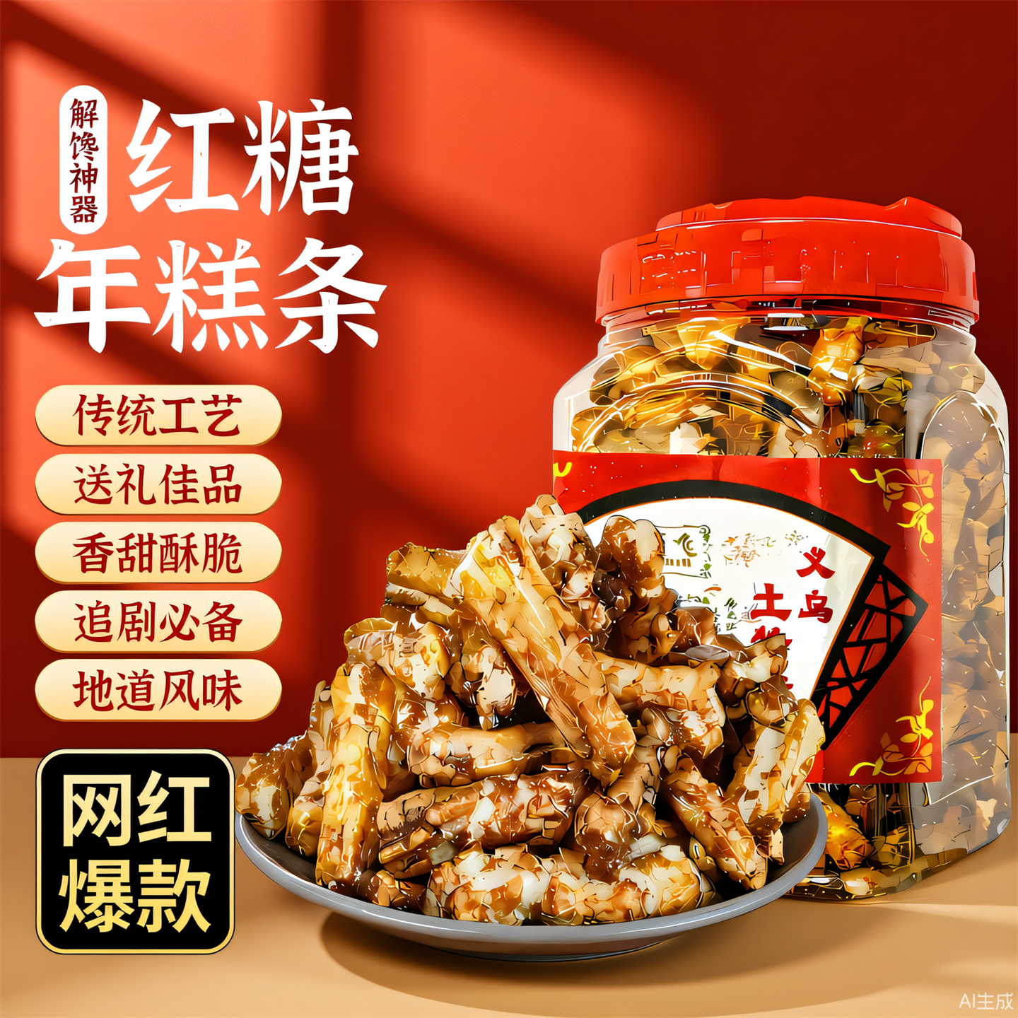 正宗红糖年糕罐装脏脏糕网红休闲零食营养酥脆滋补养生浙江土特产