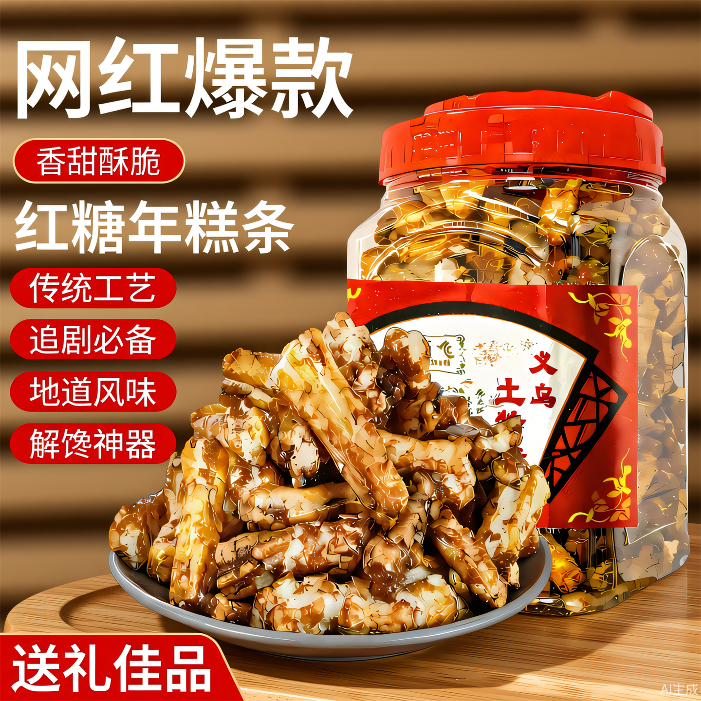 正宗红糖年糕罐装脏脏糕网红休闲零食营养酥脆滋补养生浙江土特产