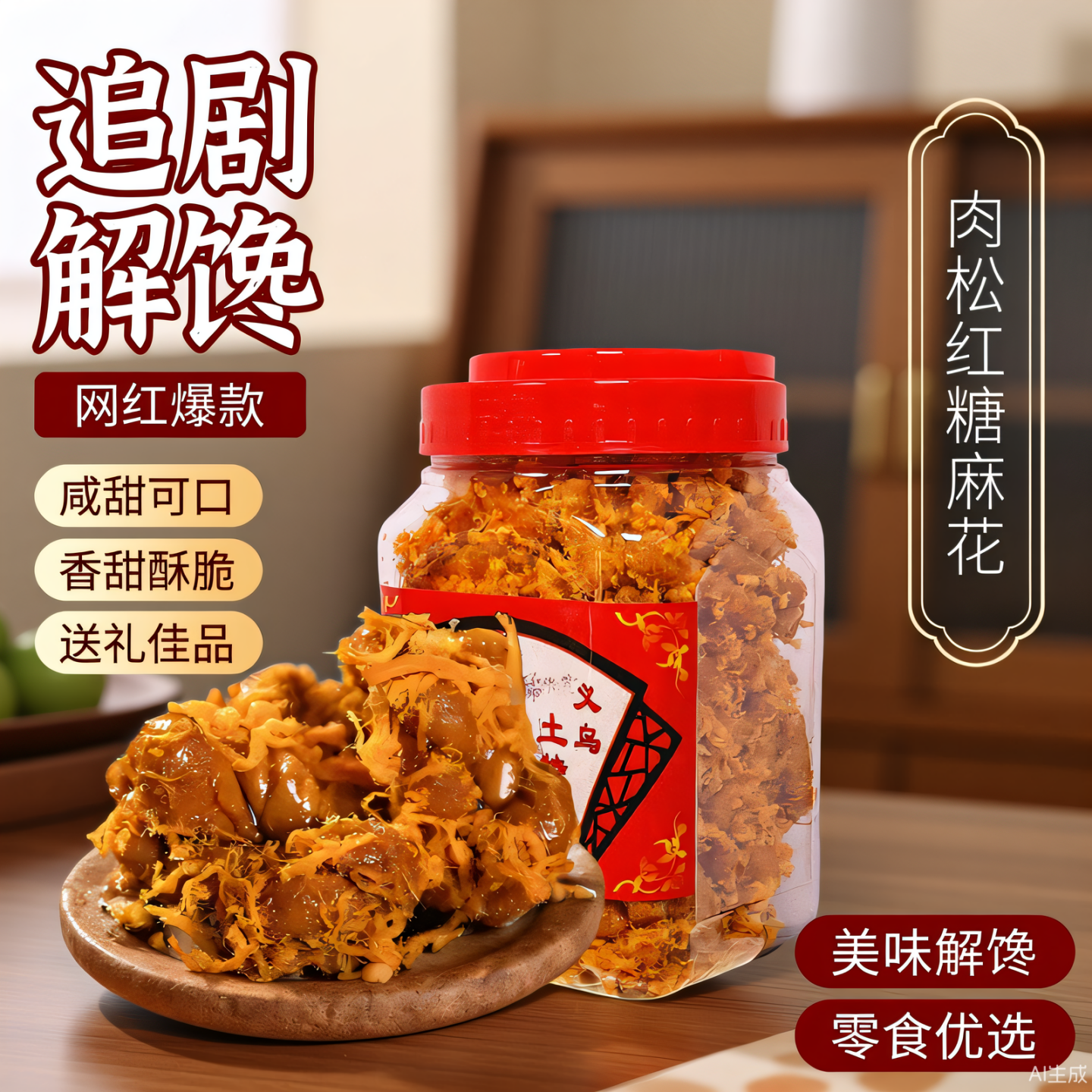 正宗肉松红糖小麻花罐装网红休闲零食营养酥脆滋补养生浙江土特产