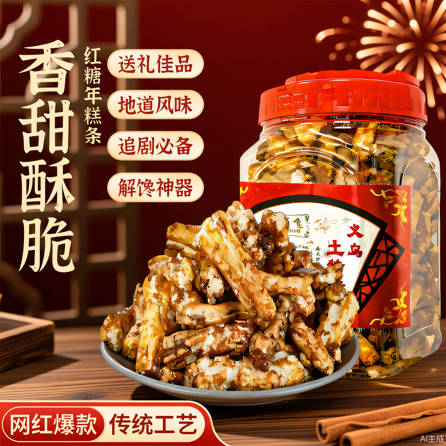 正宗红糖年糕罐装脏脏糕网红休闲零食营养酥脆滋补养生浙江土特产