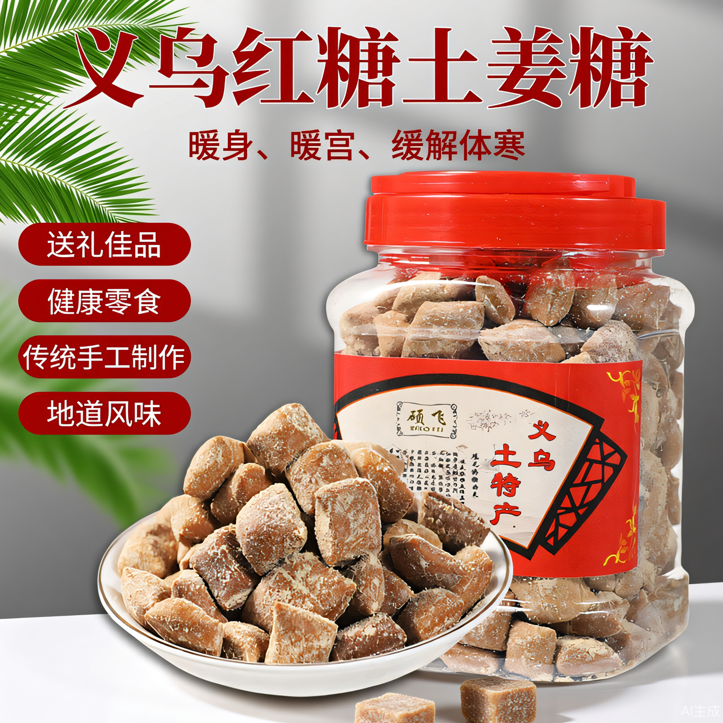 义乌红糖姜糖暖胃软糖果正宗老红糖纯手工罐装土特产暖宫孕妇月子