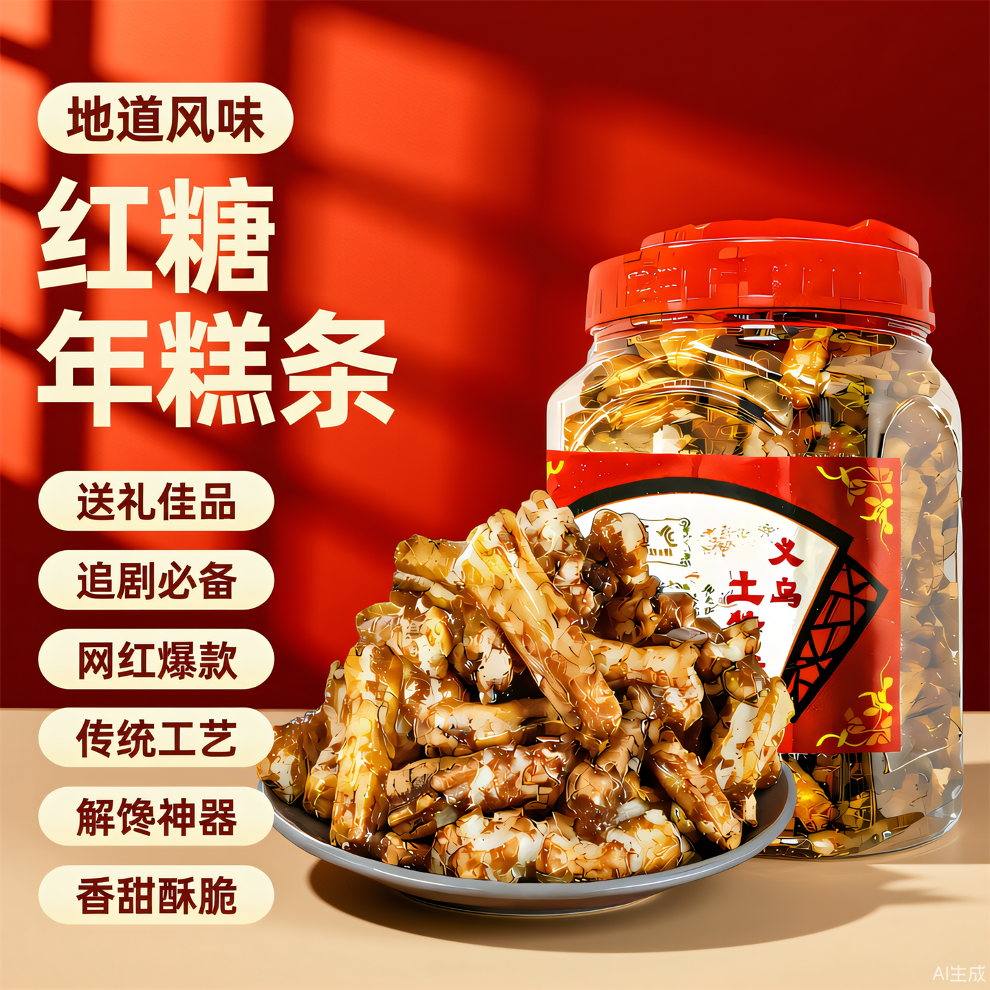 正宗红糖年糕罐装脏脏糕网红休闲零食营养酥脆滋补养生浙江土特产