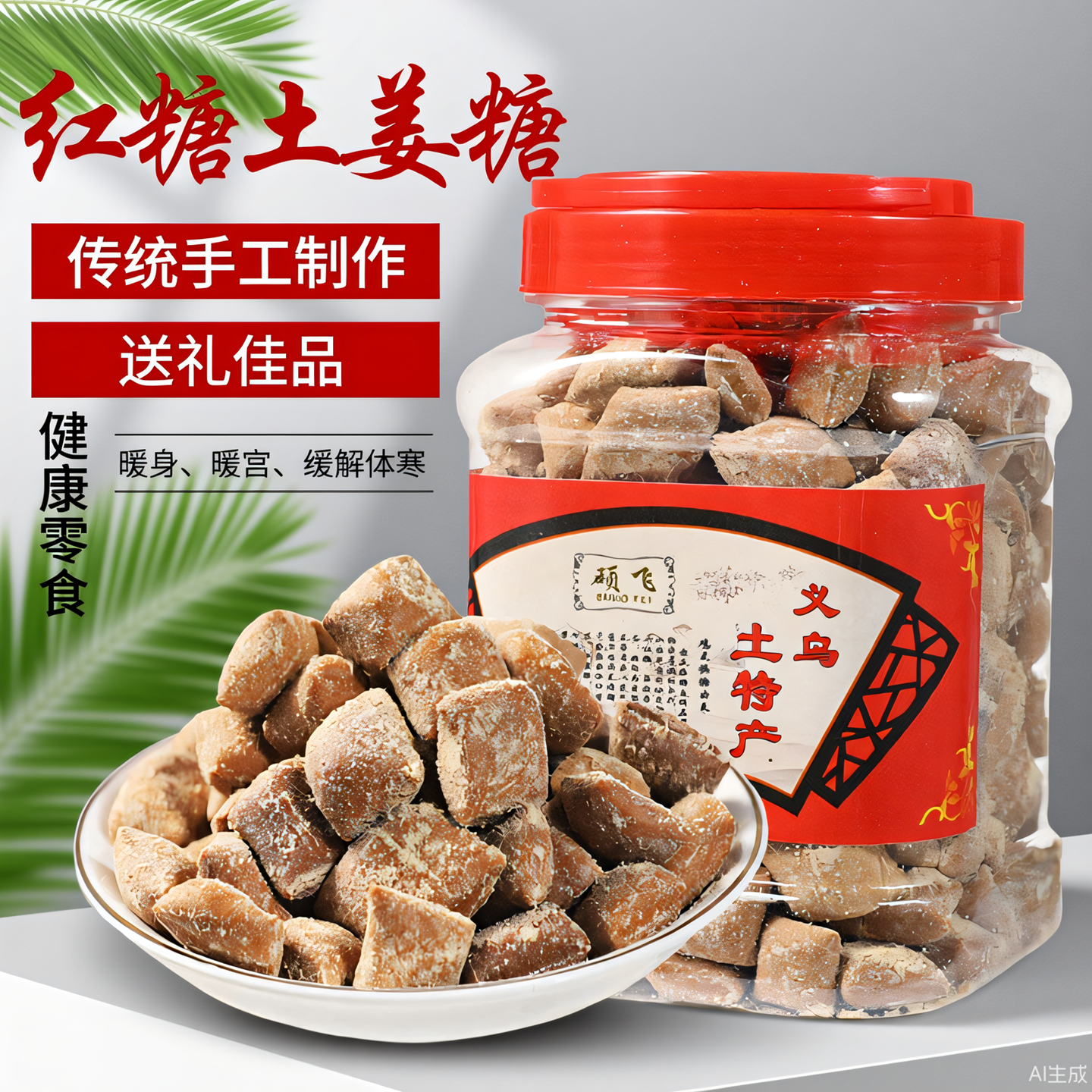 义乌红糖姜糖暖胃软糖果正宗甘蔗糖纯手工罐装土特产暖宫孕妇零食