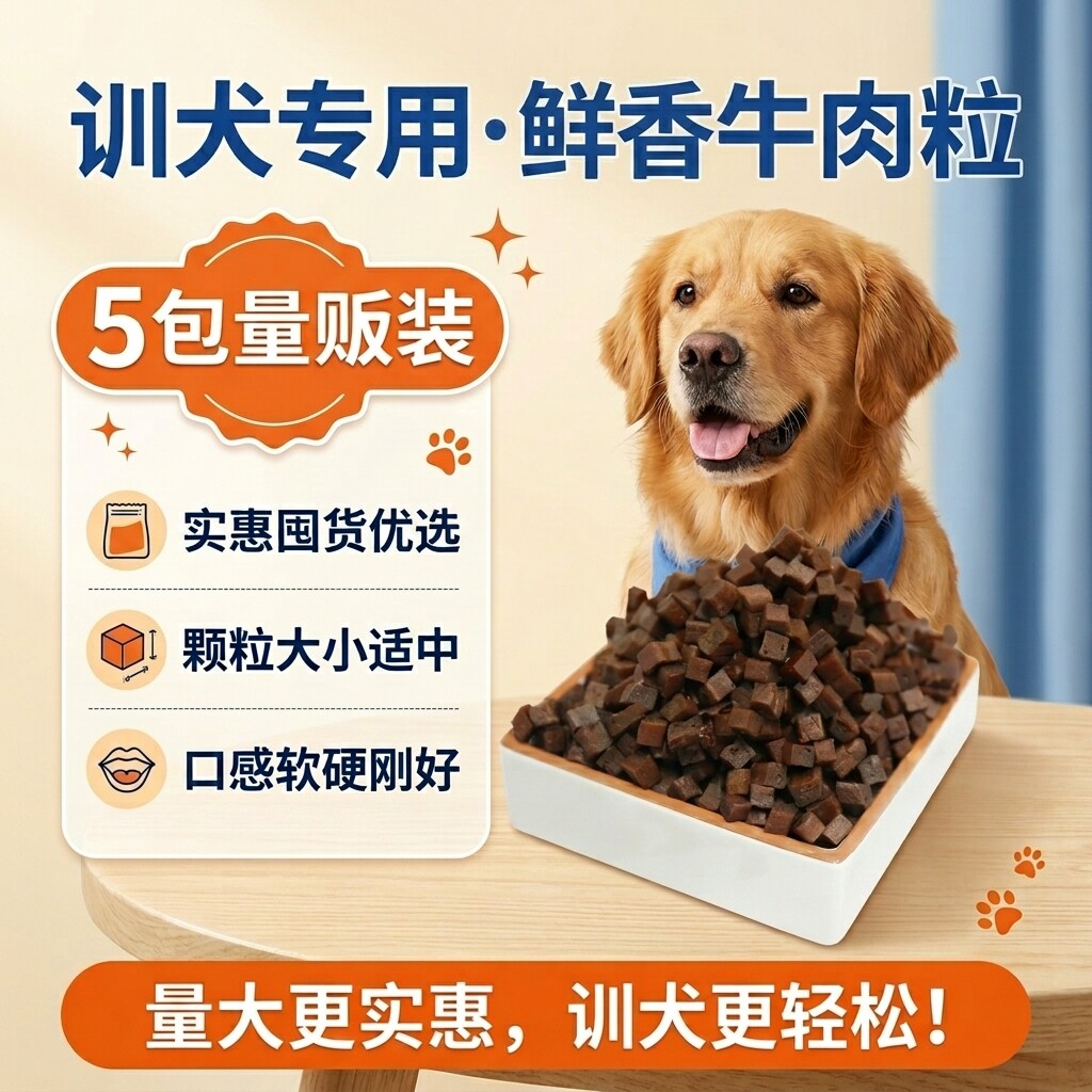牛肉粒狗零食大中小型犬成犬幼犬训练奖励狗狗零食宠物牛肉干营养