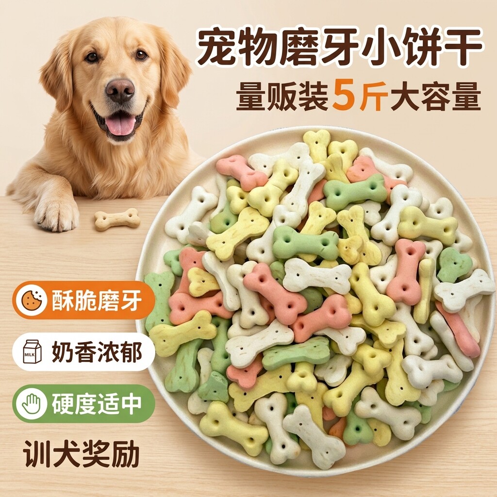 宠物狗狗磨牙饼干幼犬磨牙奶香饼干中小型犬训犬奖励零食狗狗饼干