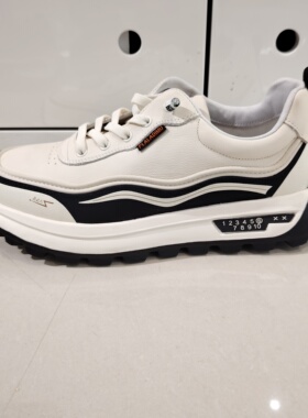 男式真皮休闲鞋25059超轻厚底系带牛皮时尚健步潮鞋2026年春秋款