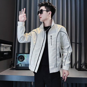 JK204-P98 控138 春季新款社会小伙潮店主风夹克男外套 黑1图片