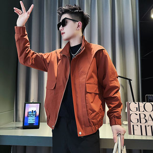 JK140-P98 控138 春季新款社会小伙潮夹克男外套 黑2图片