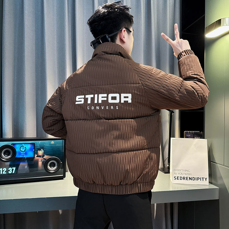 CF101-P138控178社会小伙店主风立领棉衣外套潮流棉服男咖2，男装棉衣，电商A343
