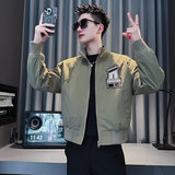 JK200-P98控138春季新款社会小伙潮店主风夹克男外套紫2，男装夹克，电商A343